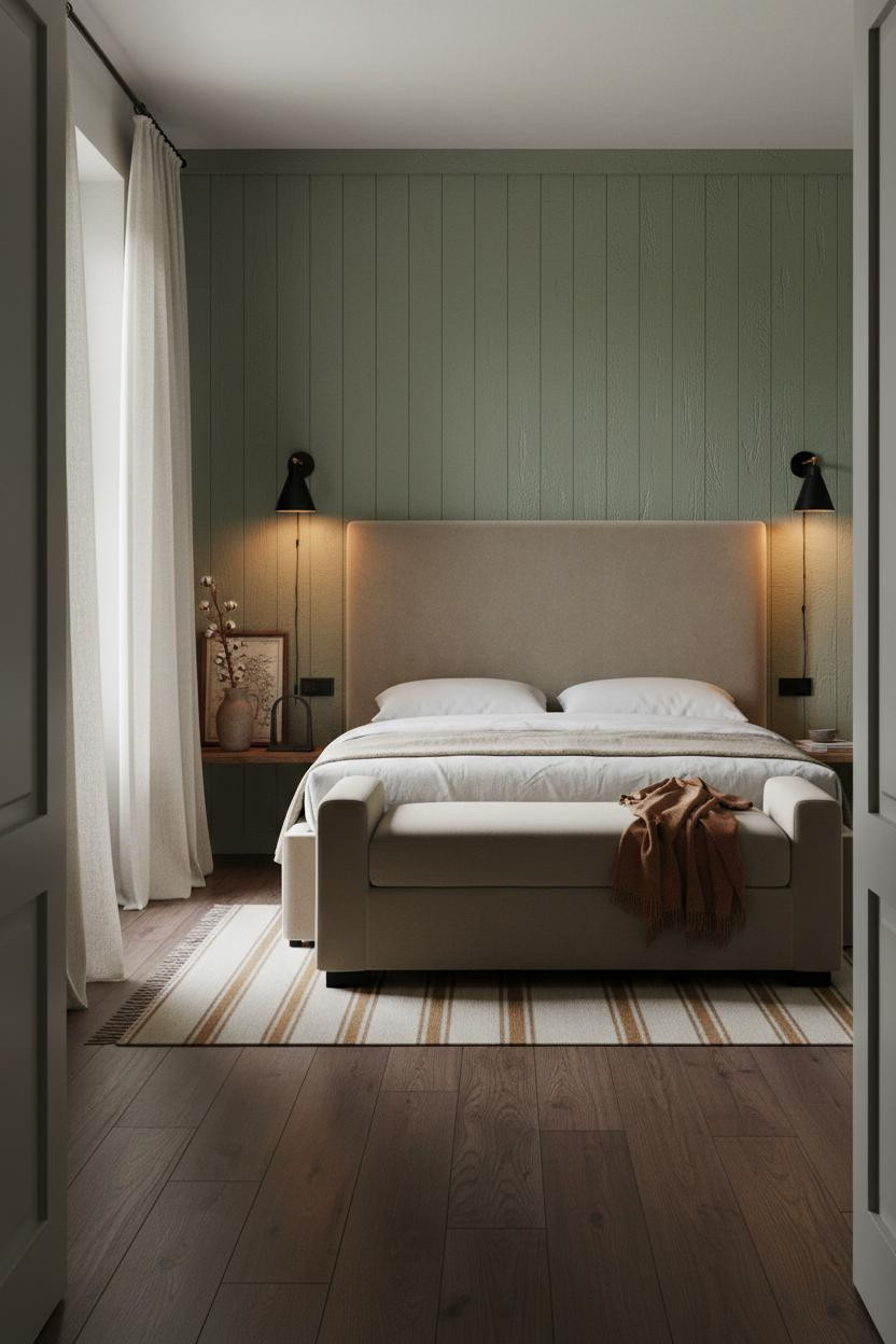 Rustic Farmhouse Bedroom Board Batten Walls
