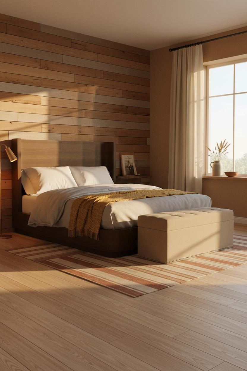 Rustic Farmhouse Bedroom Reclaimed Wood Headboard