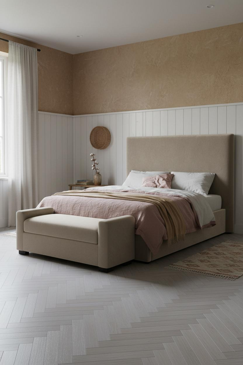 Rustic Chic Bedroom Farmhouse Wainscoting