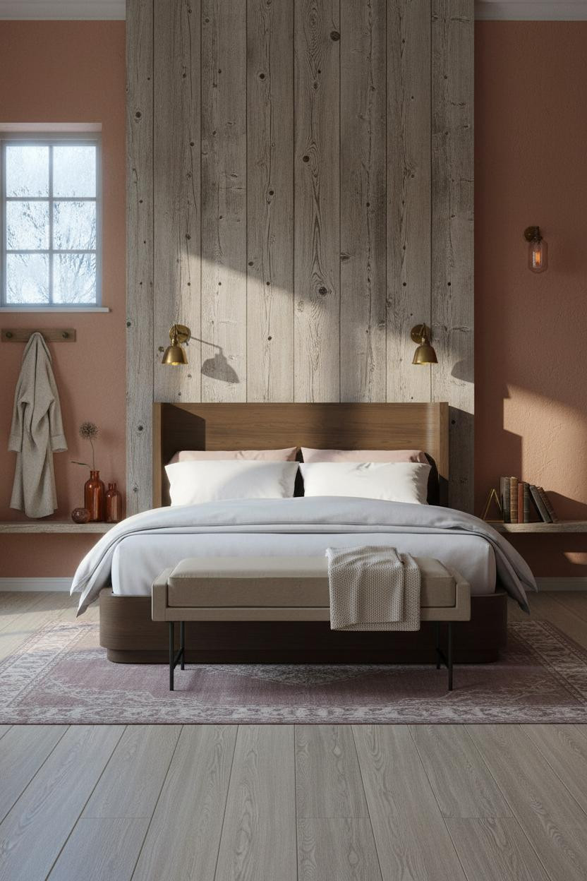 Cottage Bedroom Board and Batten Feature Wall