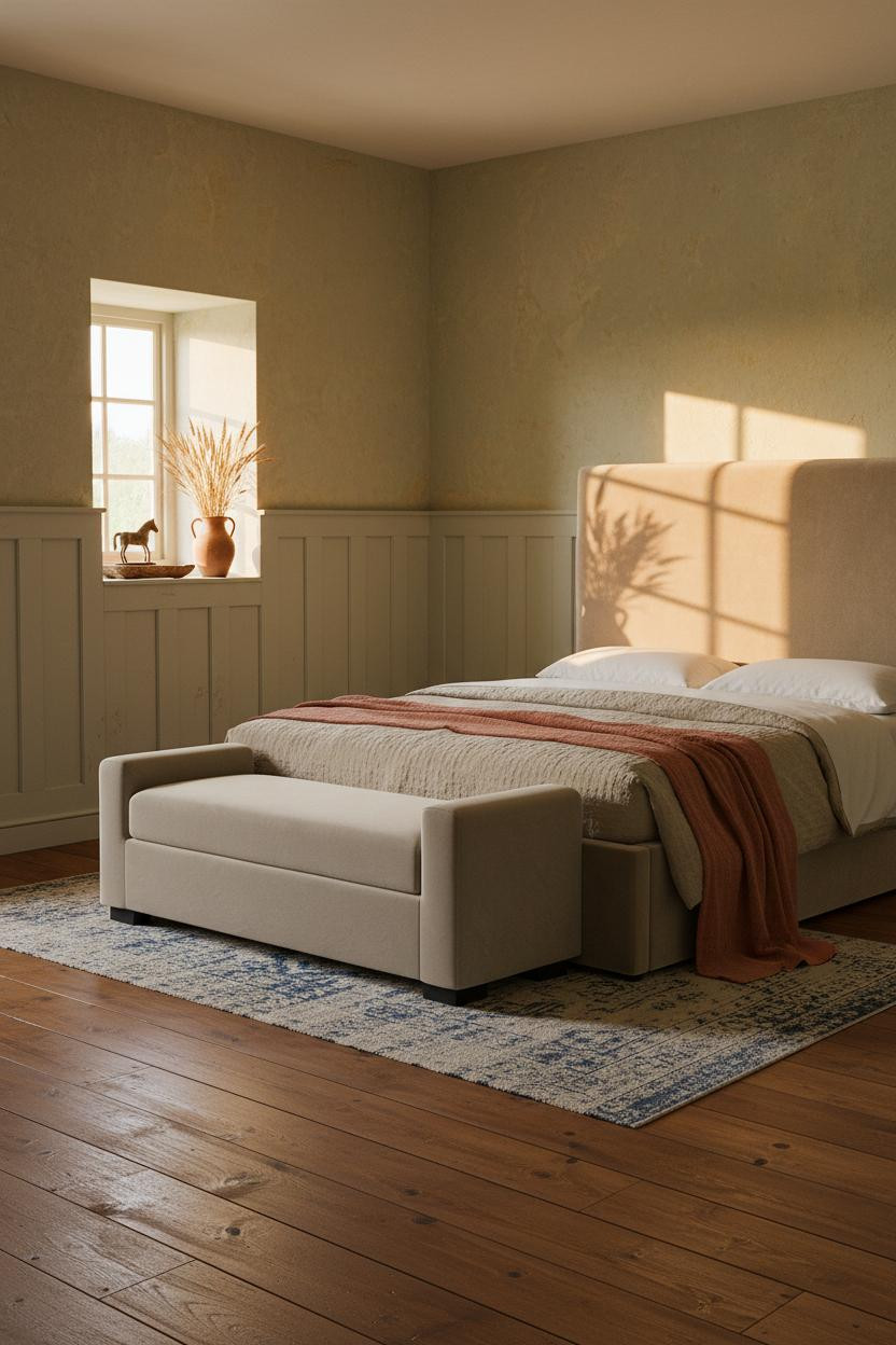 Cottage Bedroom Provencal Farmhouse Sage Paneling