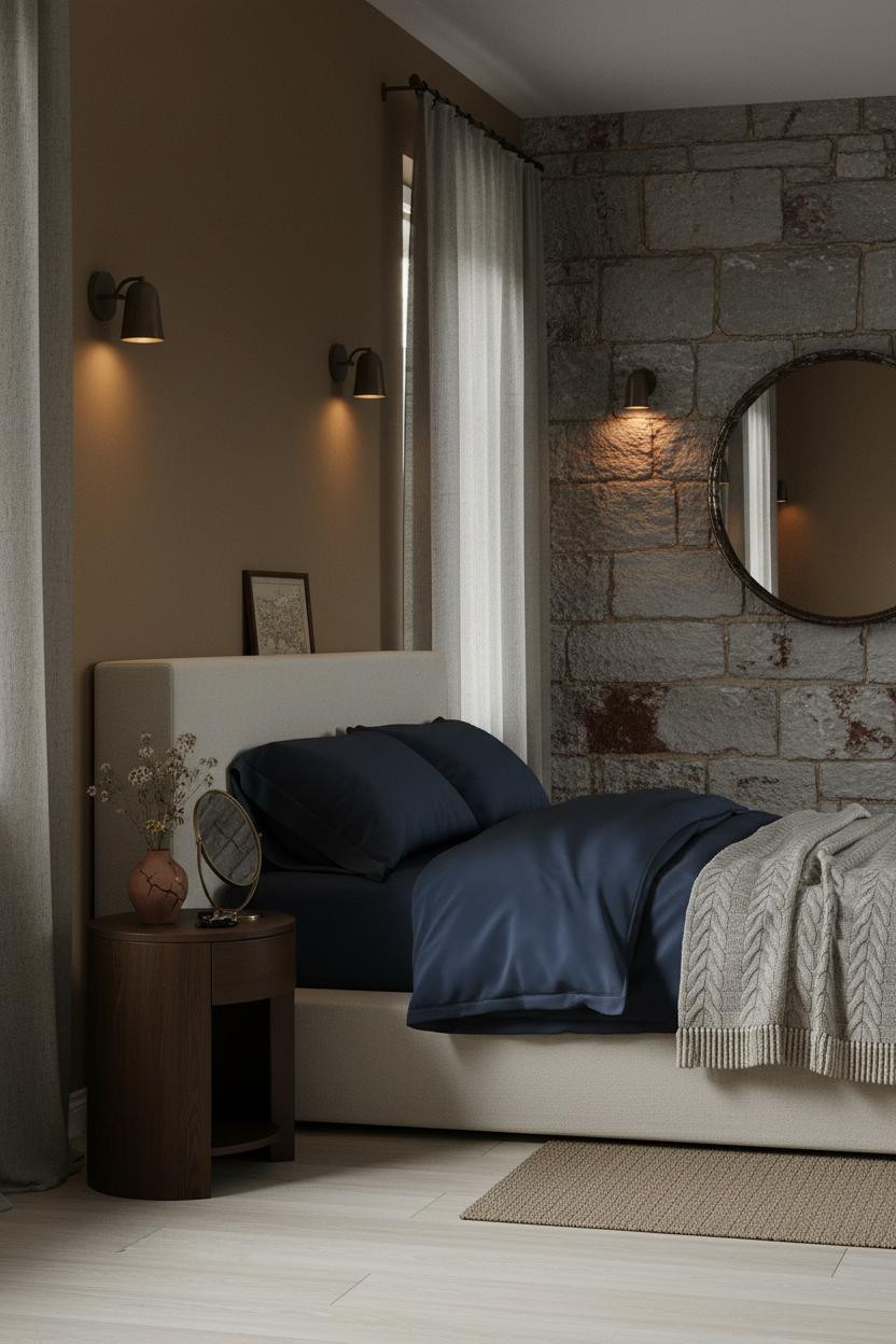 Moody Cottage Bedroom Dark Stone Vintage