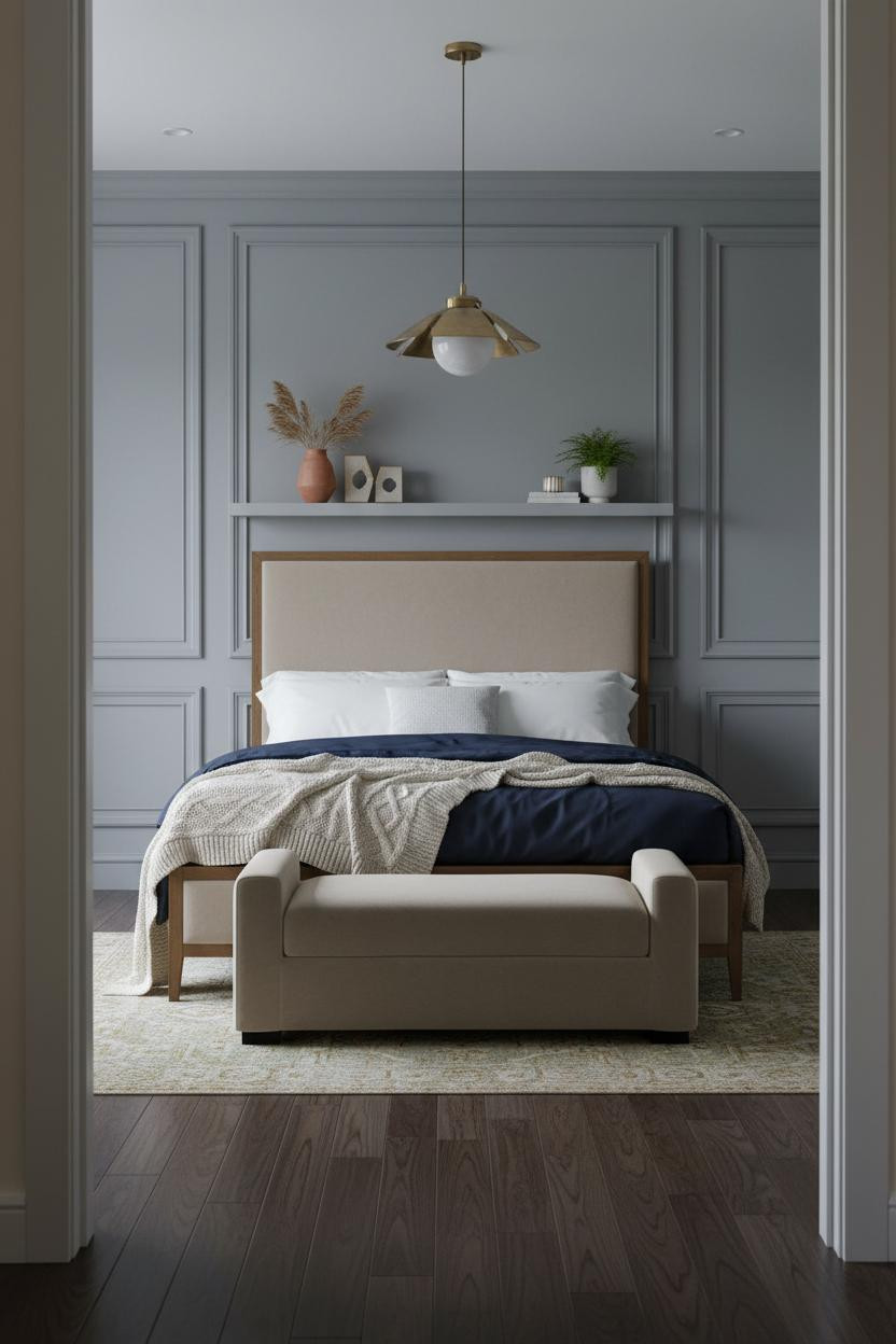 Neutral Coastal Bedroom Paneling Decor