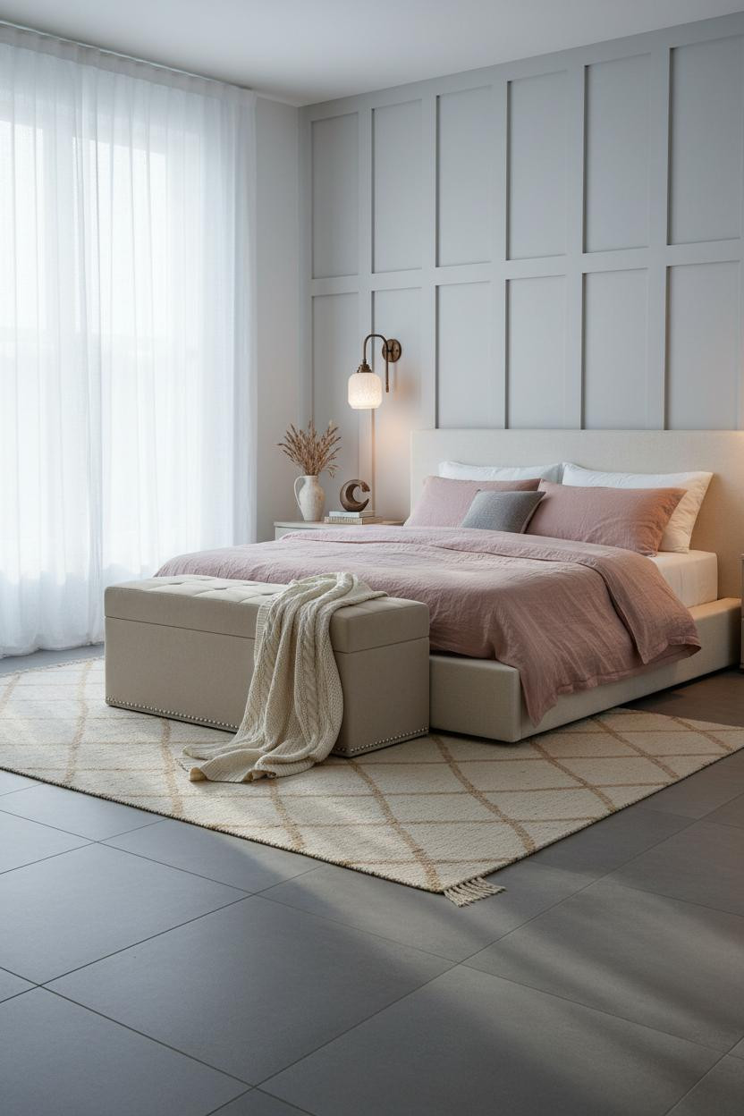 Neutral Coastal Bedroom Board and Batten