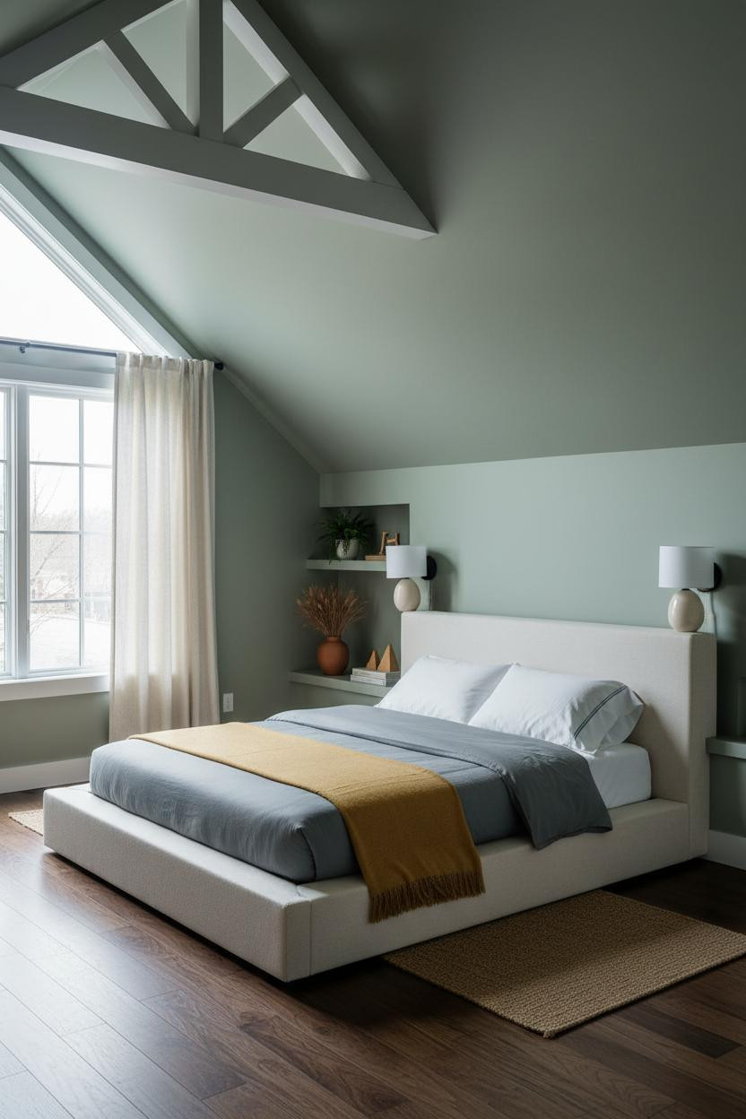 Low Attic Bedroom Guest Room Design