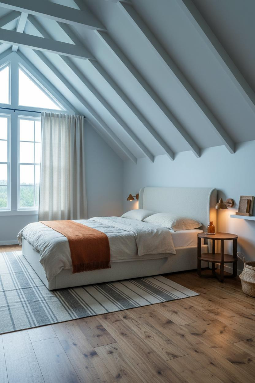 Low Attic Bedroom Scandi Modern Guest Room