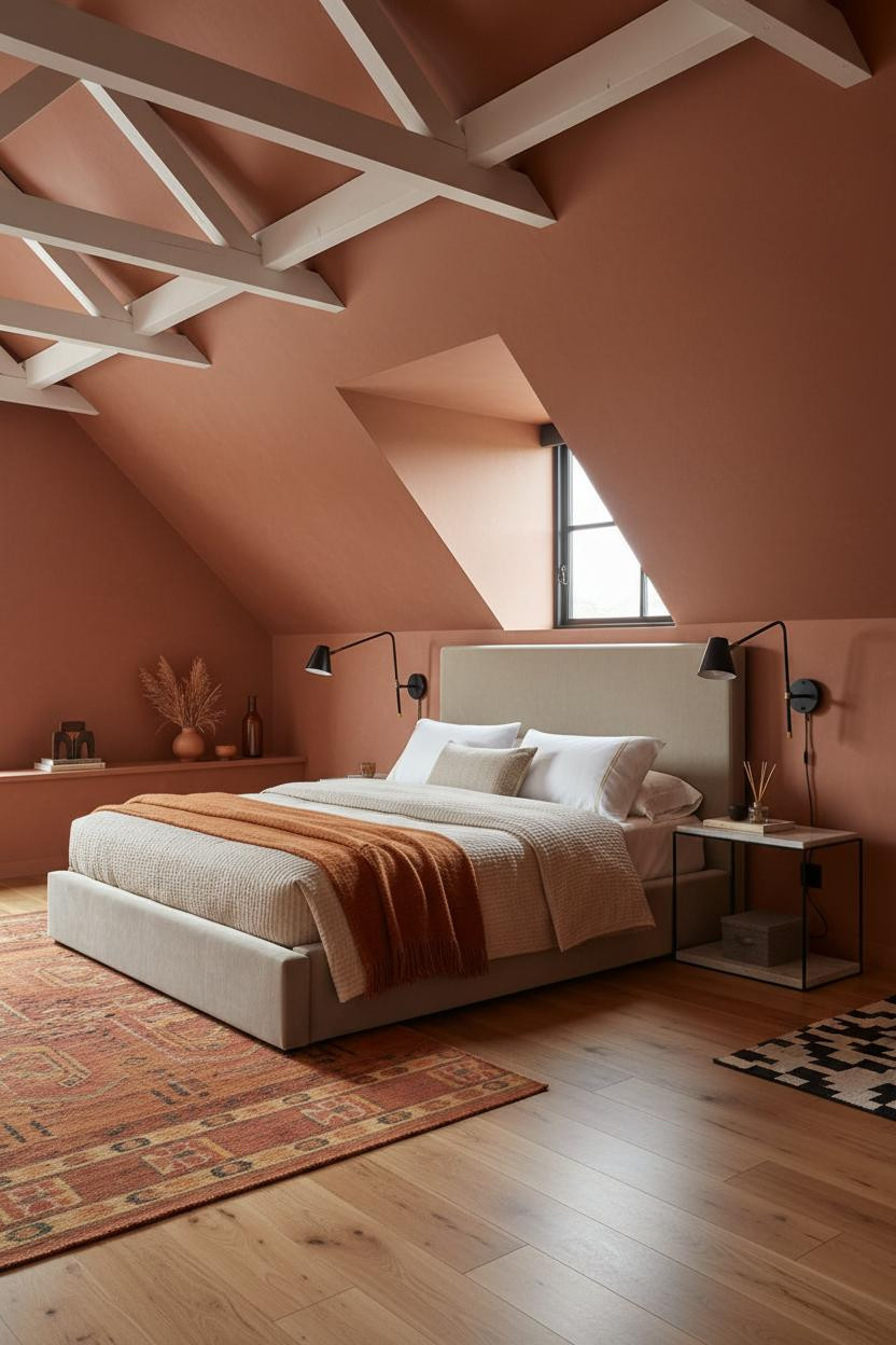 Attic Guest Room Low Ceiling Modern