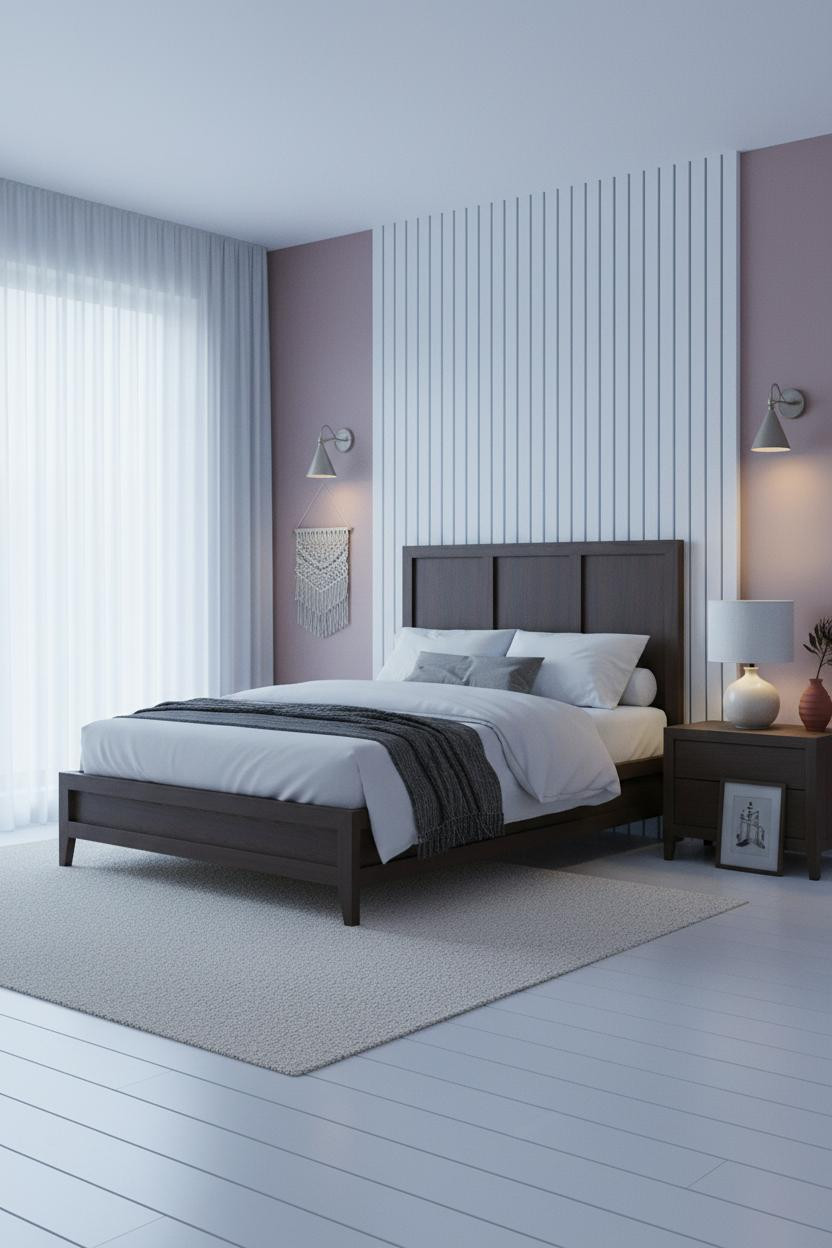 Modern Bed Design Slatted Headwall Bedroom