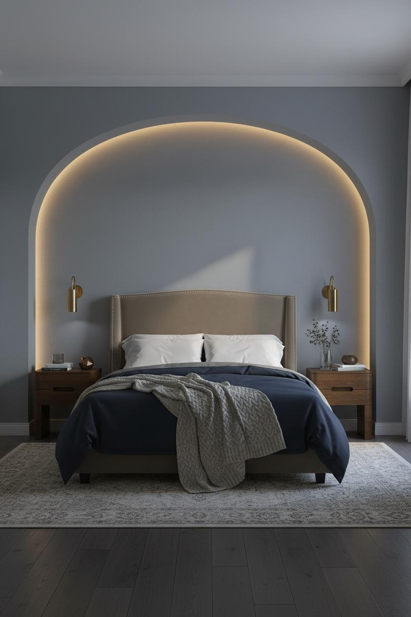 Timeless Bedroom Arched Niche Elegant