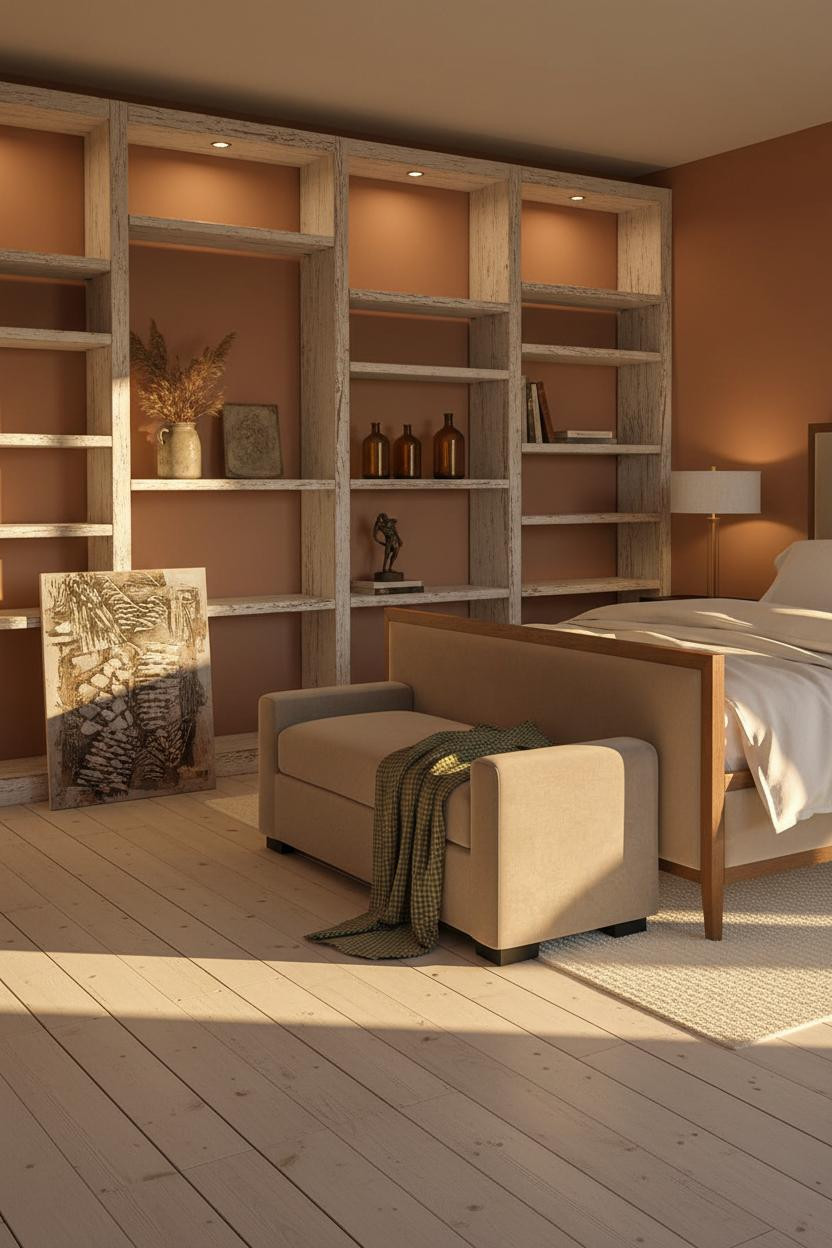 Modern French Country Bedroom Shelving