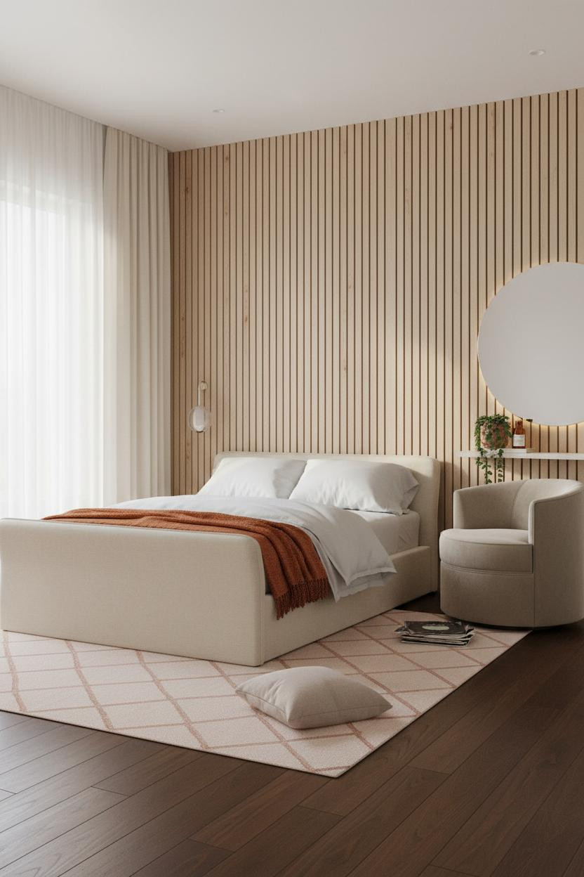 Teen Bedroom Aesthetic Cozy Design with Wood Accent Wall