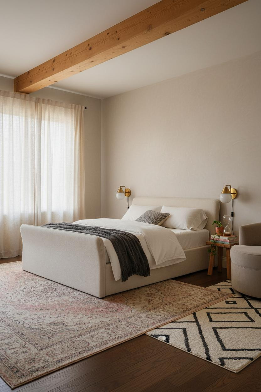 Teen Bedroom Aesthetic Tuscan Design with Exposed Beam