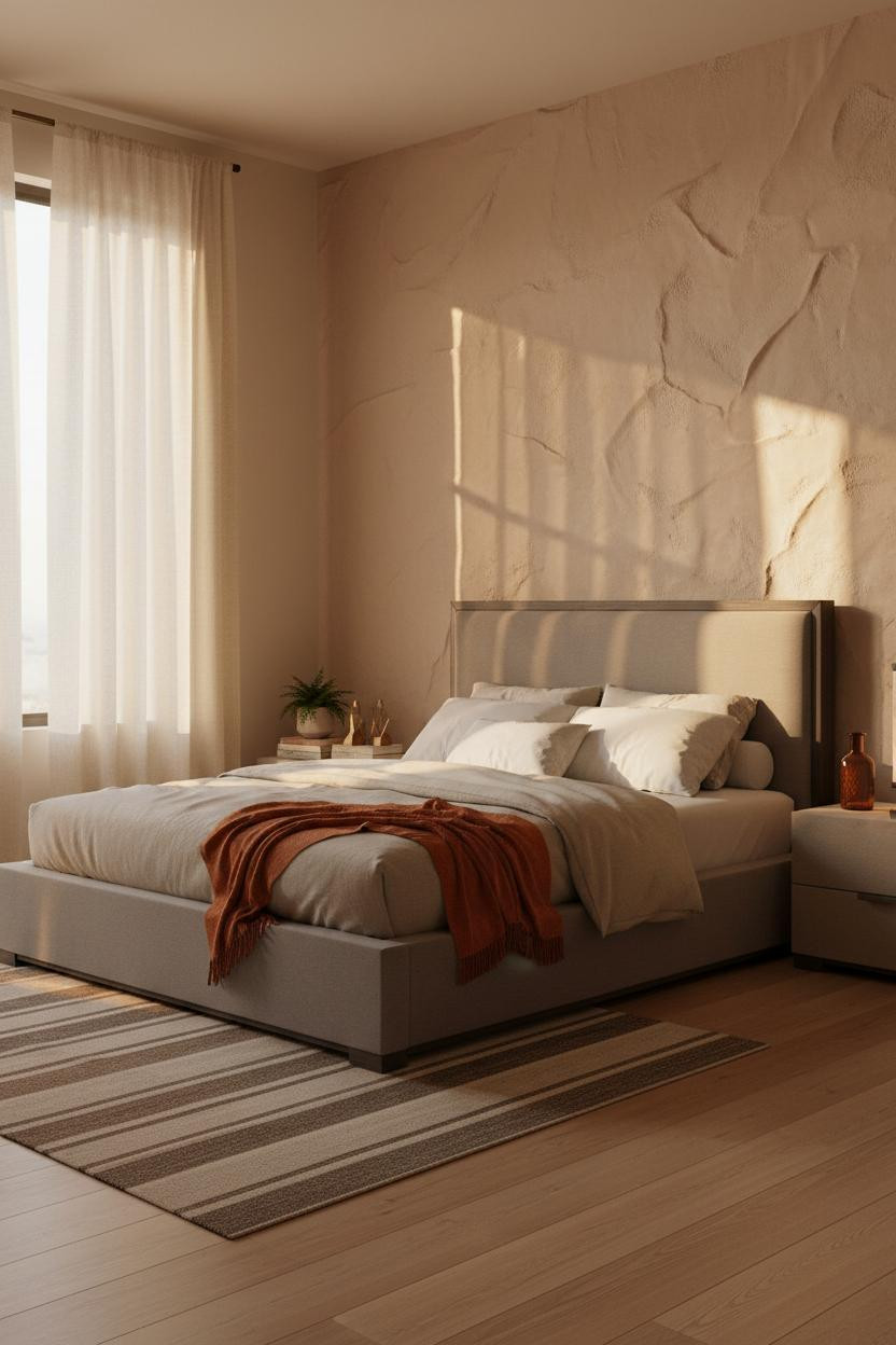 Gray Bed Frame Bedroom Contemporary Design