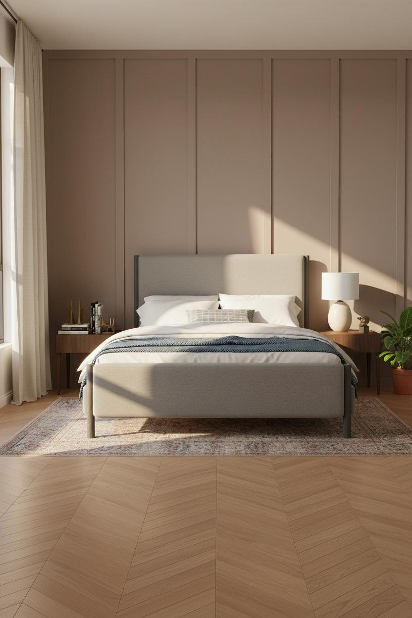 Gray Bed Frame Modern Farmhouse Bedroom
