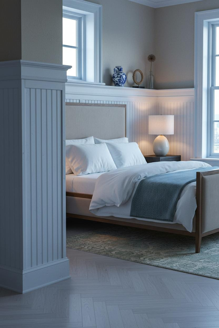 Grand Millennial Bedroom Coastal Grandma Wainscoting