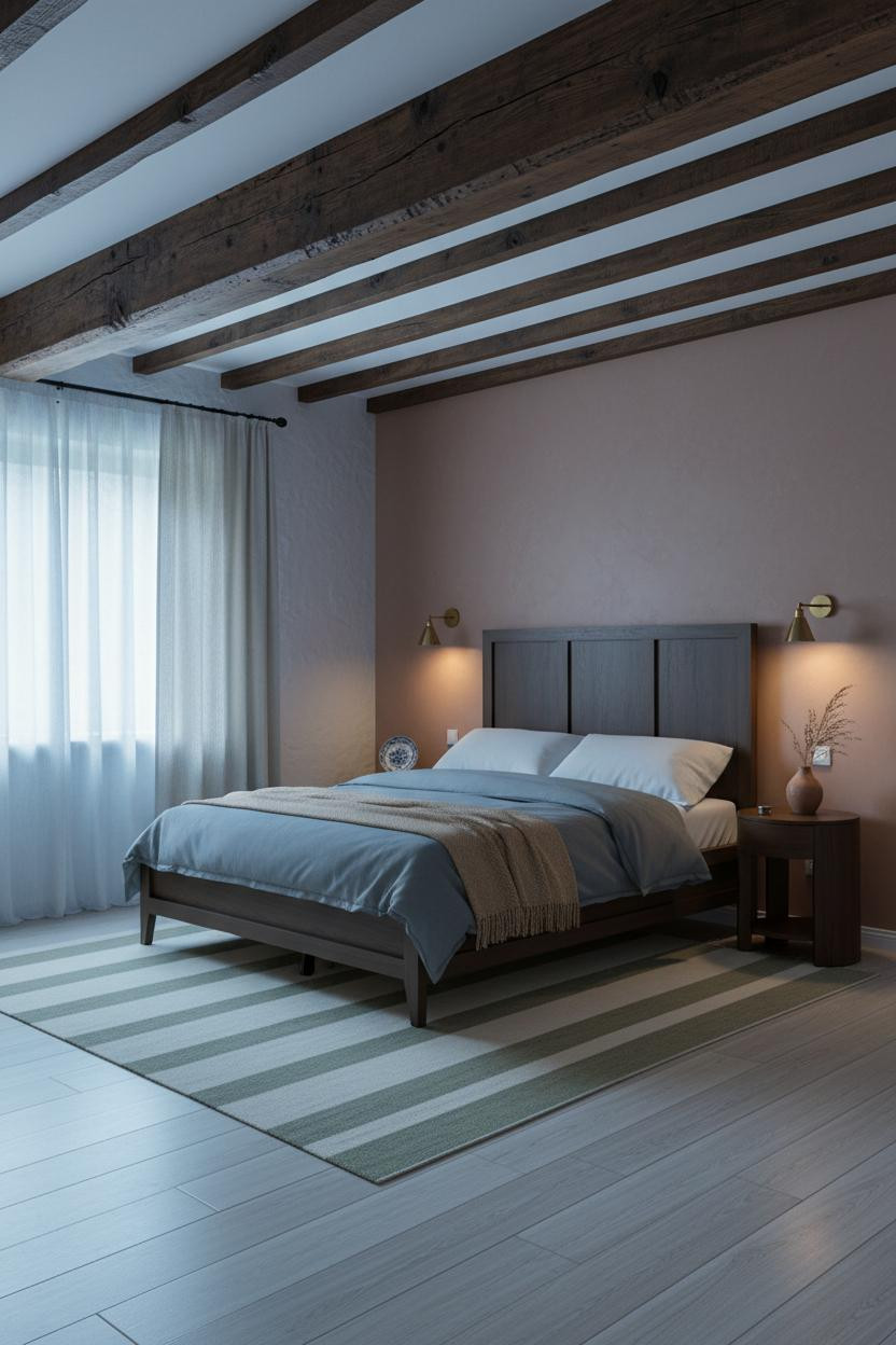 English Cottage Bedroom Rustic Beams
