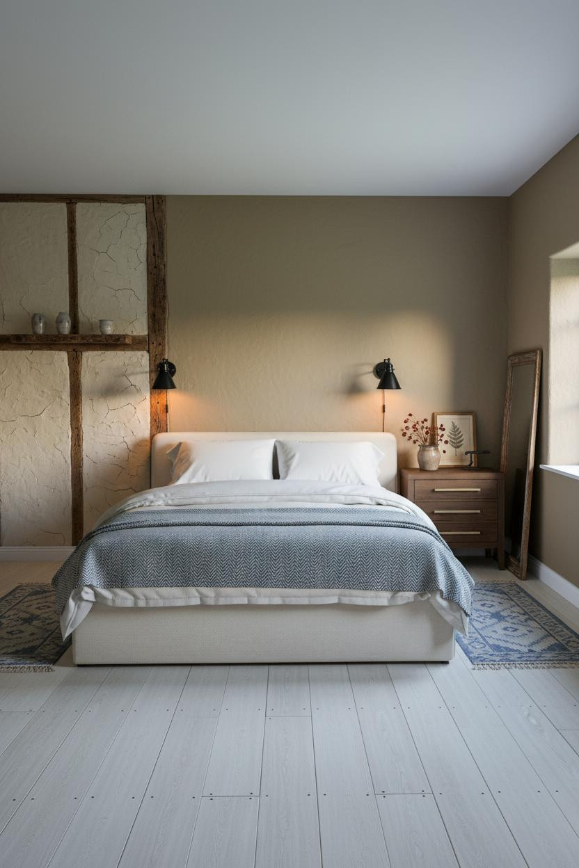 English Cottage Bedroom Vintage Plaster