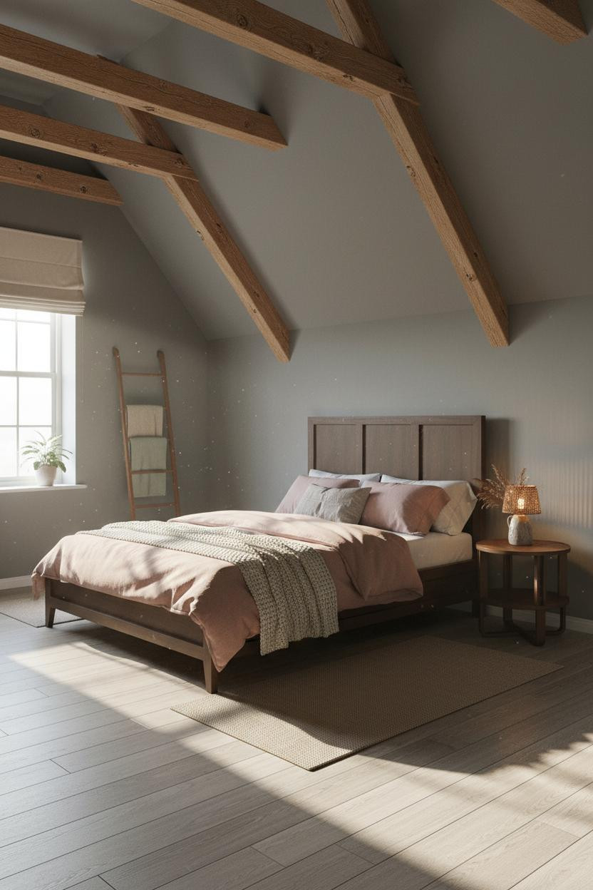 Sloped Ceiling Bedroom Angled Attic Dormer Window