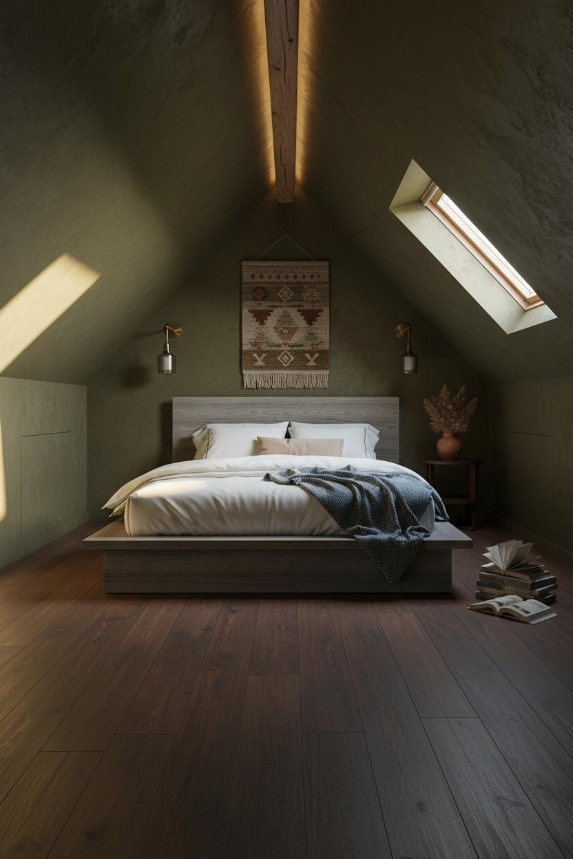 Sloped Ceiling Bedroom Attic Skylight