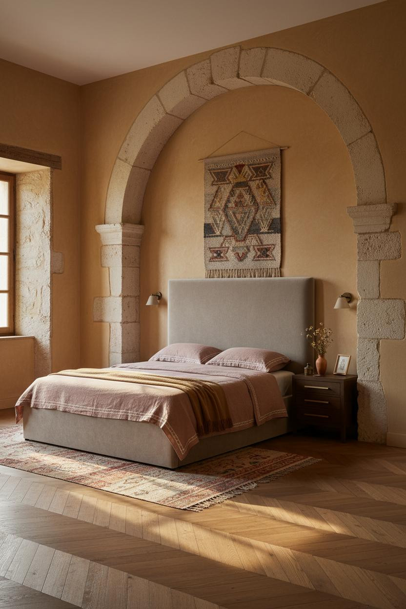 French Provincial Bedroom Limestone Alcove