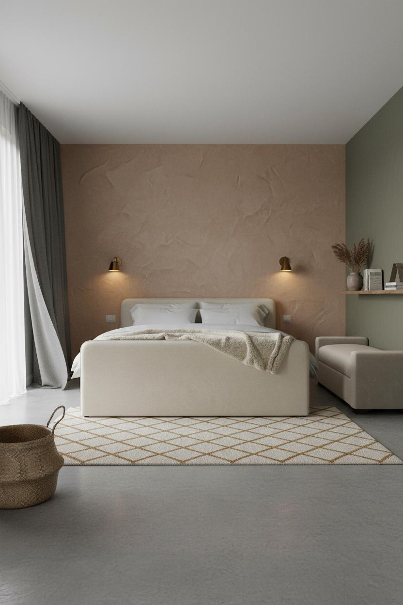 Guest Bedroom Farmhouse Plaster Accent Wall