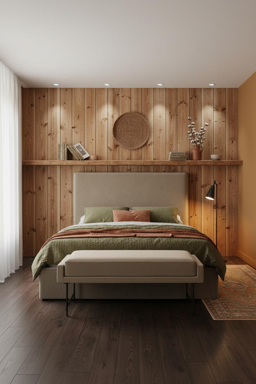 Guest Bedroom Farmhouse Wood Accent Wall