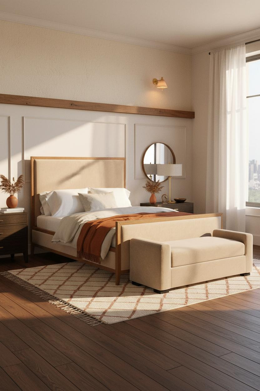 Guest Bedroom Farmhouse Wainscoting Design