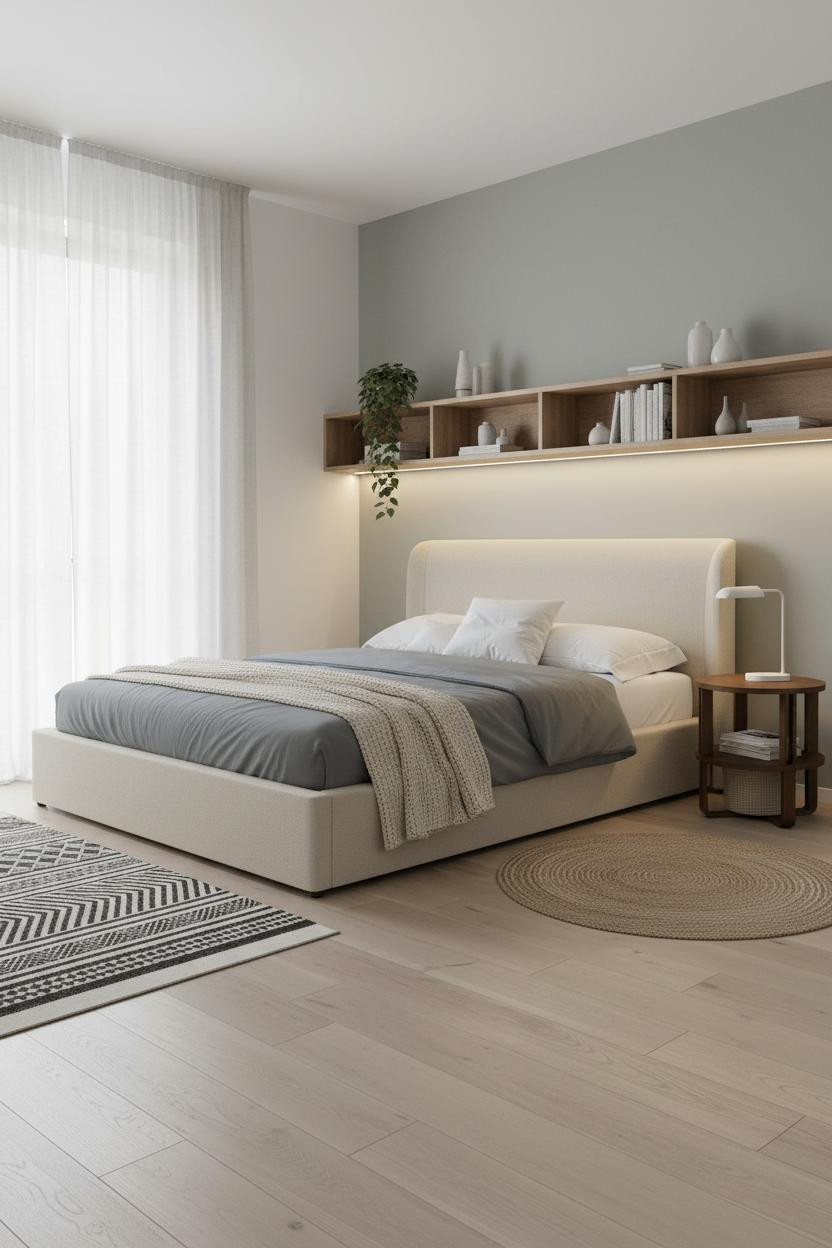 Small Bedroom Scandi Floating Shelf
