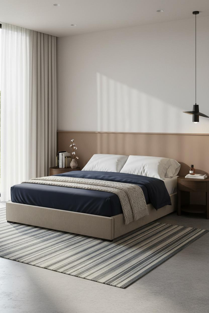 Small Bedroom Design Wainscoting Platform Bed