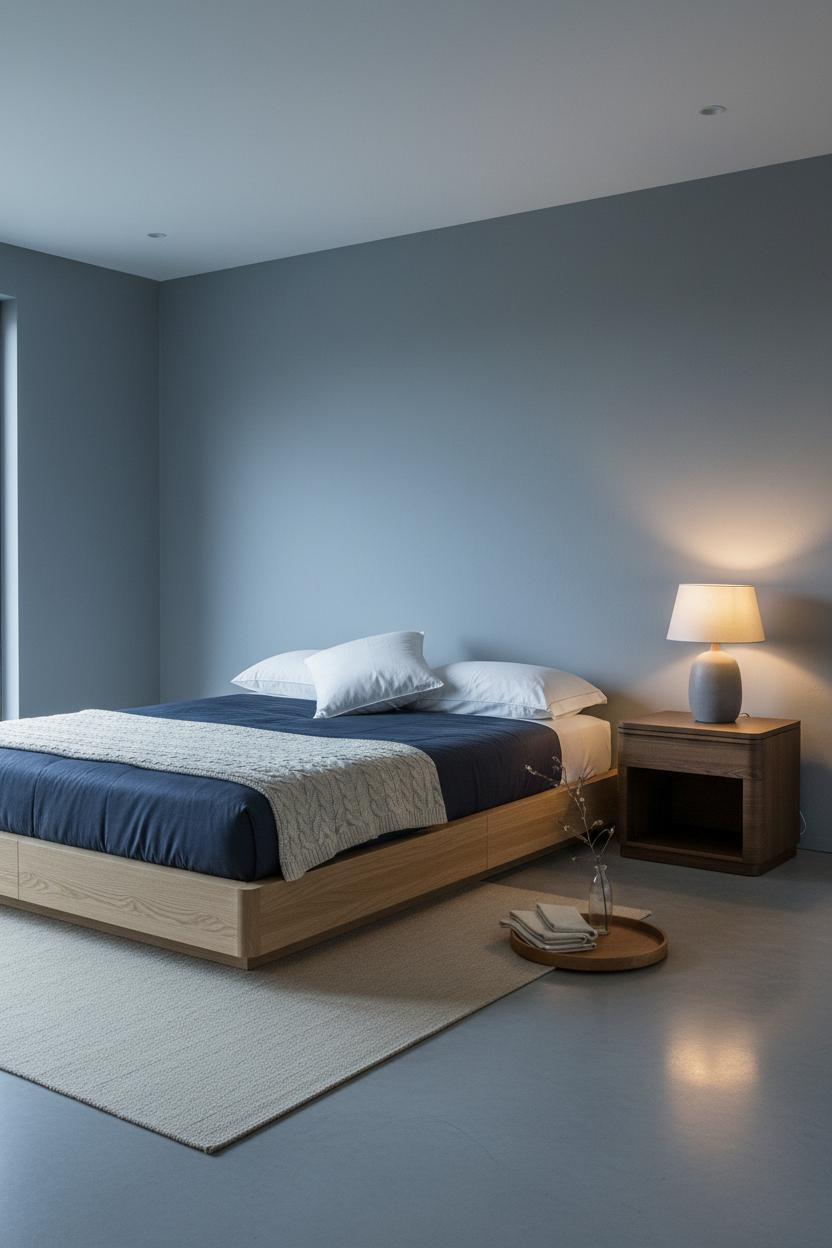 Cozy Japanese Bedroom Platform Bed Design