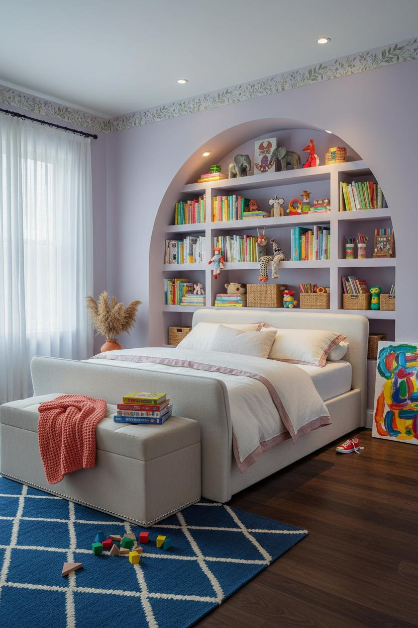 Eclectic Kids Room Maximalist Arched Niche