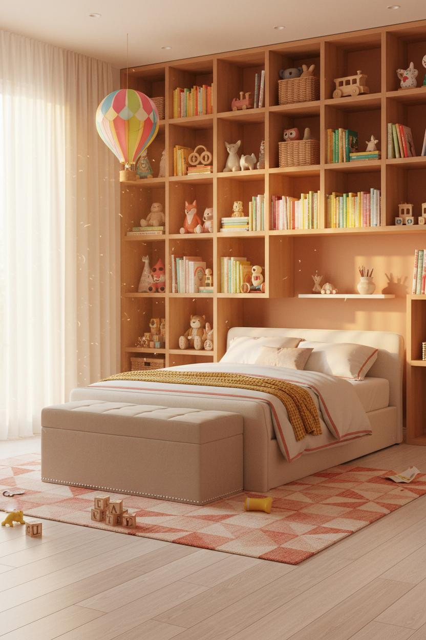 Eclectic Kids Room Maximalist Cubby Storage
