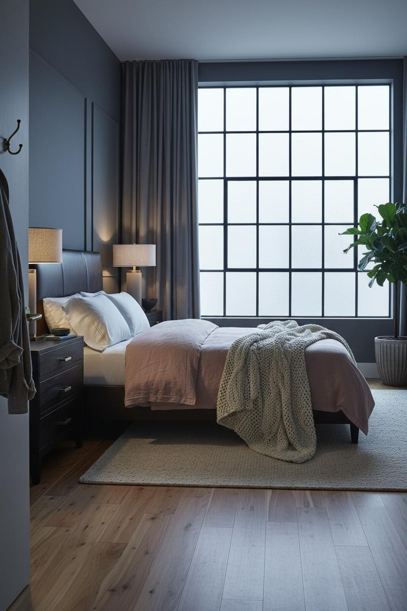 Dark Cozy Bedroom Industrial Moody