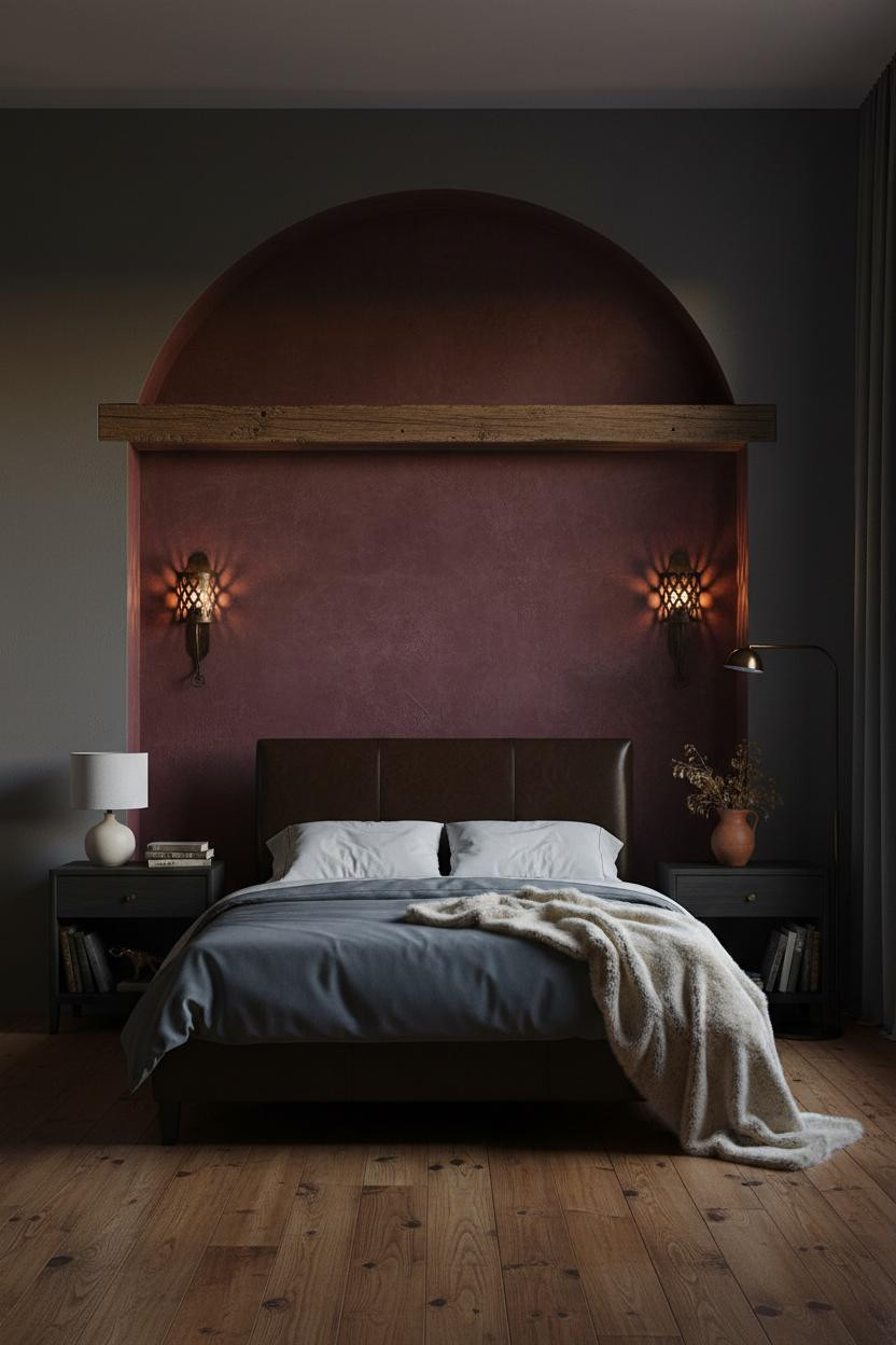 Dark Romantic Bedroom Tuscan Villa Feminine
