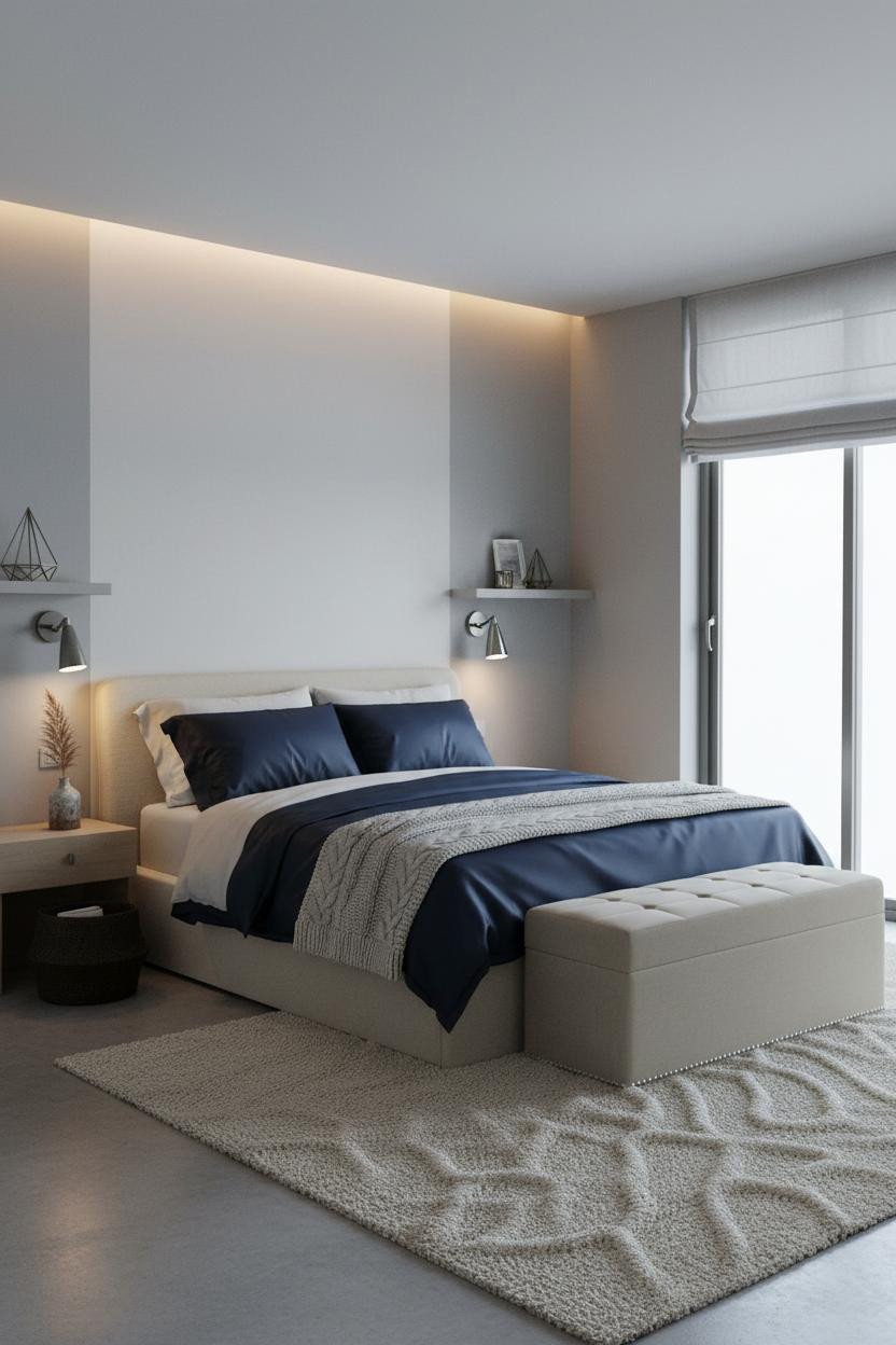 Modern Coastal Bedroom Master Bed Serene Design