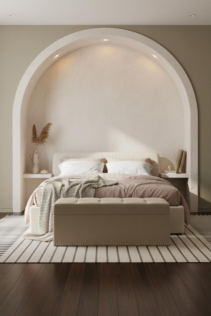 Coastal Bedroom Arched Alcove Niche Design
