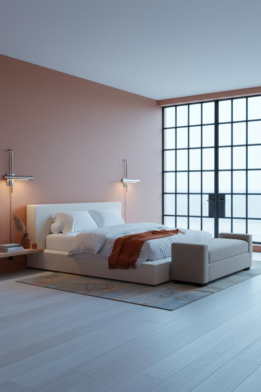 Modern Coastal Bedroom Crittall Windows Neutral Palette