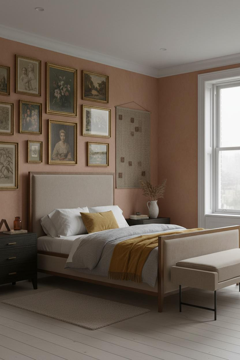 Cozy Vintage Bedroom Gallery Wall Decor