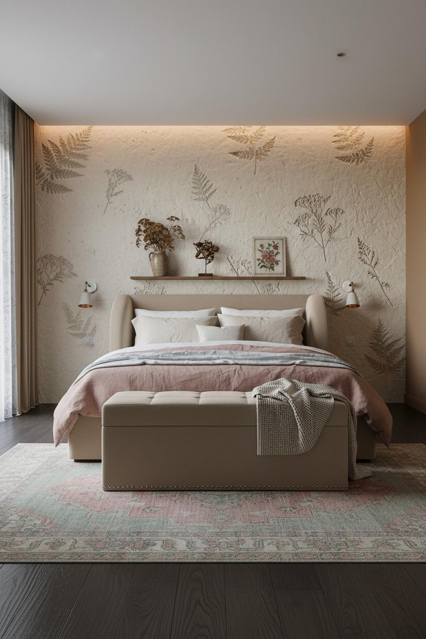 Cottagecore Bedroom Botanical Plaster Vintage