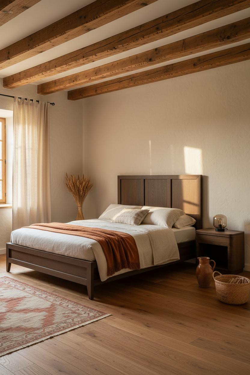 Rustic Style Bedroom Farmhouse Exposed Beams Farmhouse Light