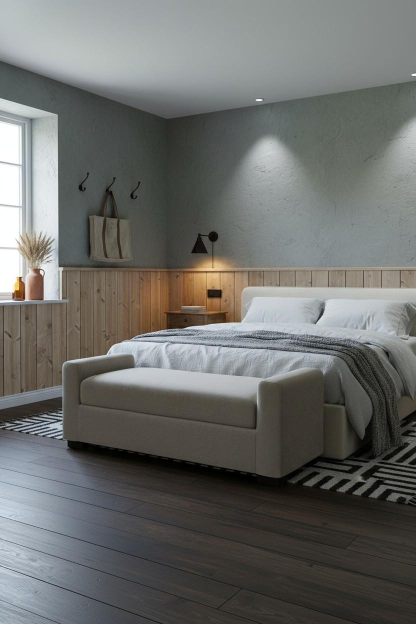 Rustic Chic Bedroom Reclaimed Wood Plaster