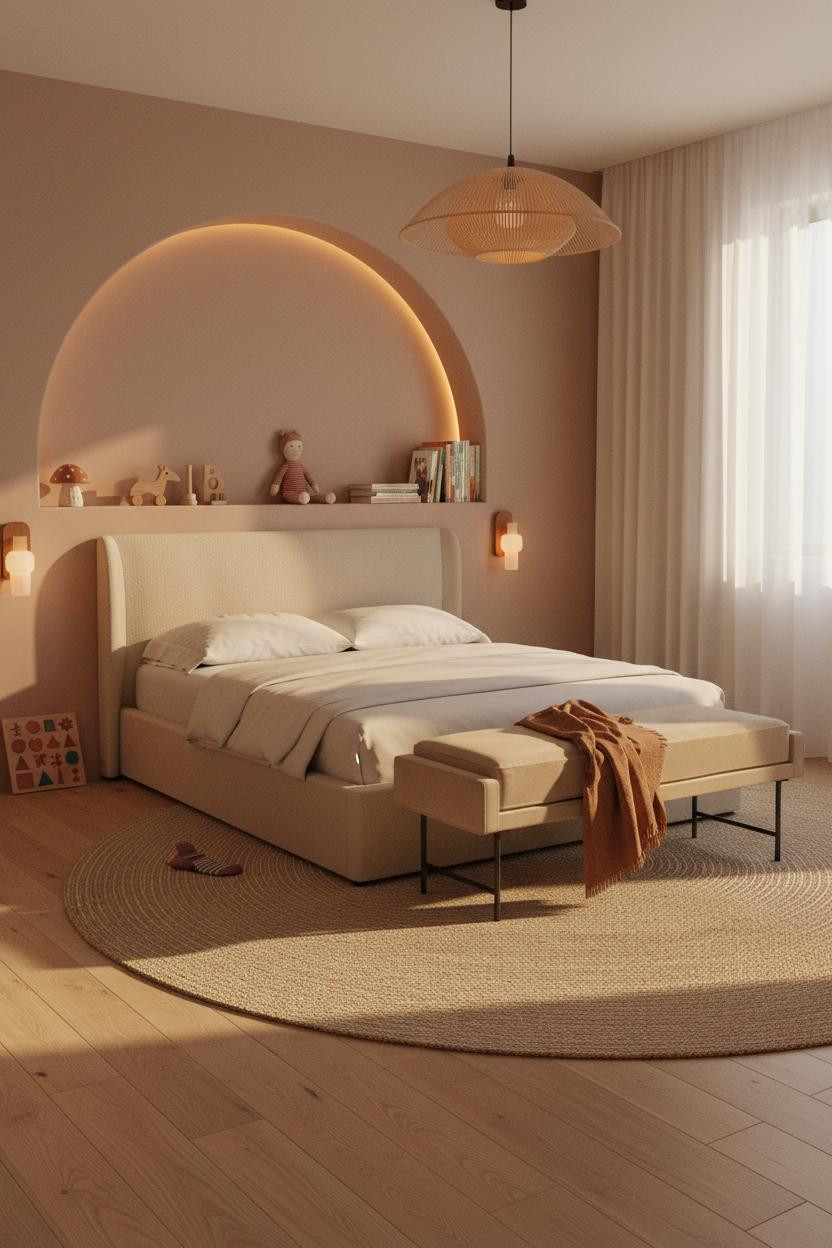 Stylish Kids Room Japandi Niche Design