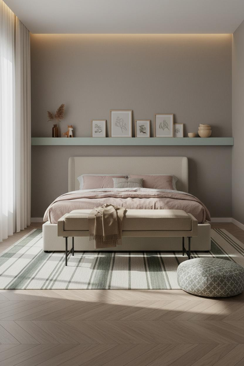 Stylish Kids Room Mint Gallery Wall Herringbone