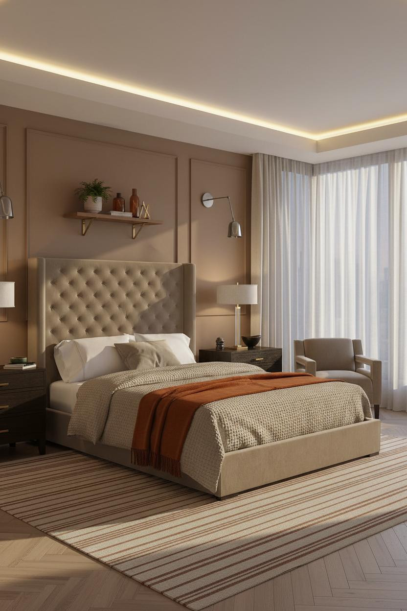 Grown Women Bedroom Japandi Glam Design