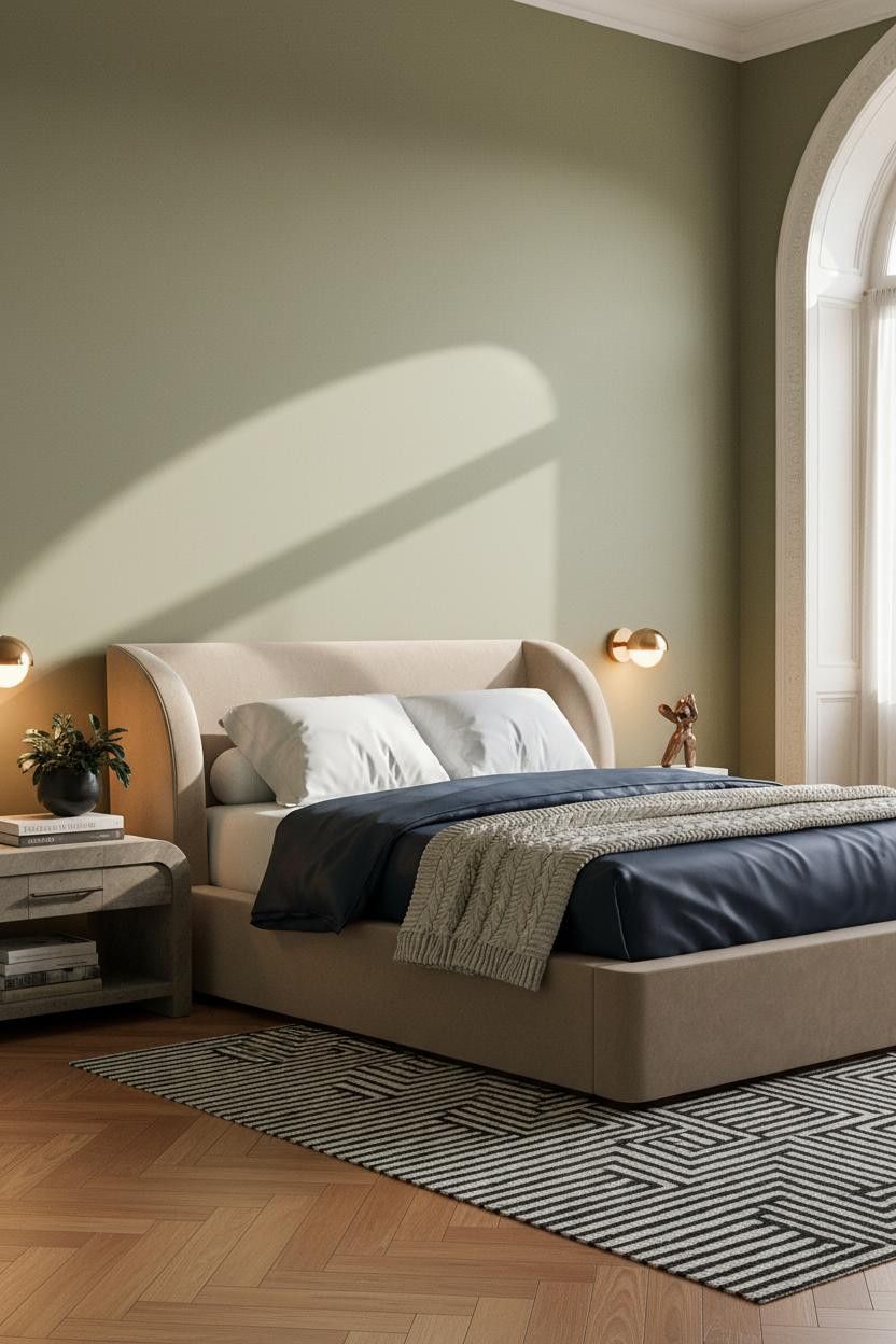 Grown Women Bedroom Cozy Glam Arched Window