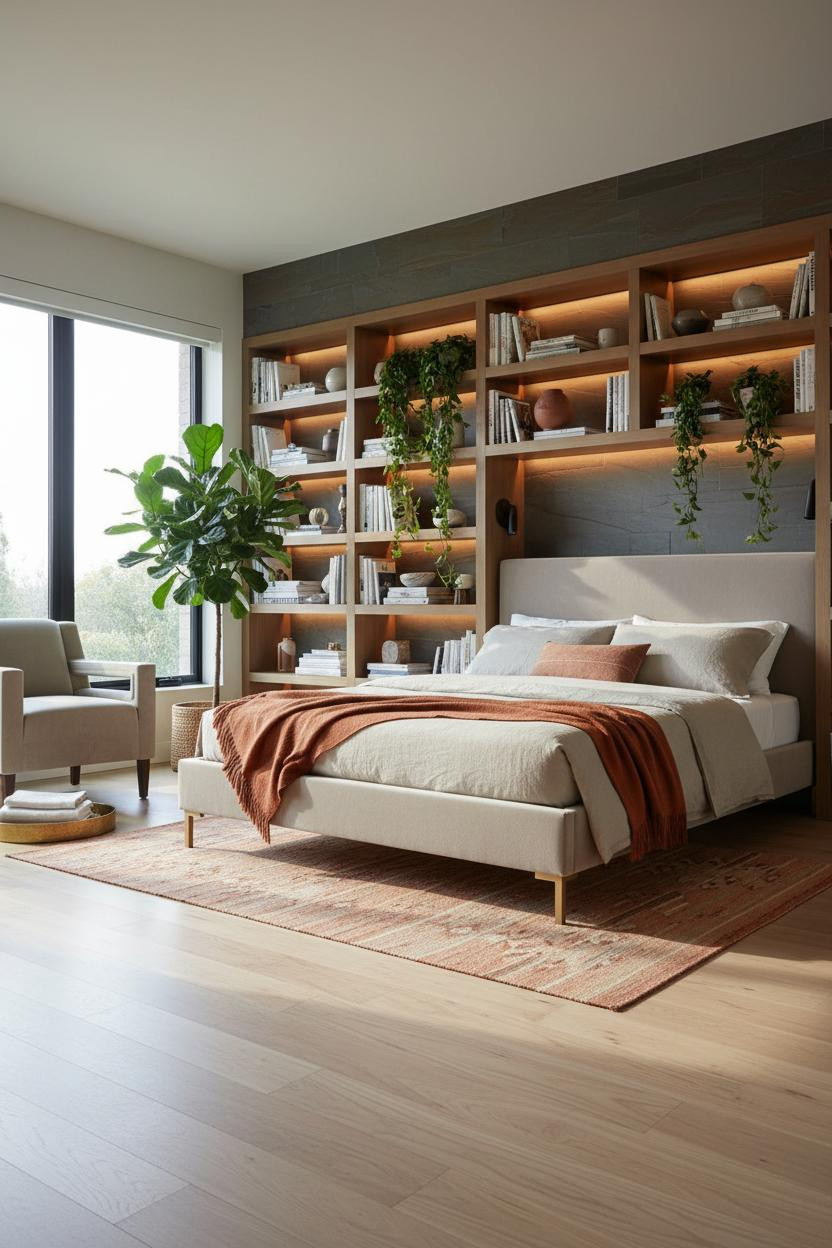Grown Women Bedroom Cozy Glam Shelving