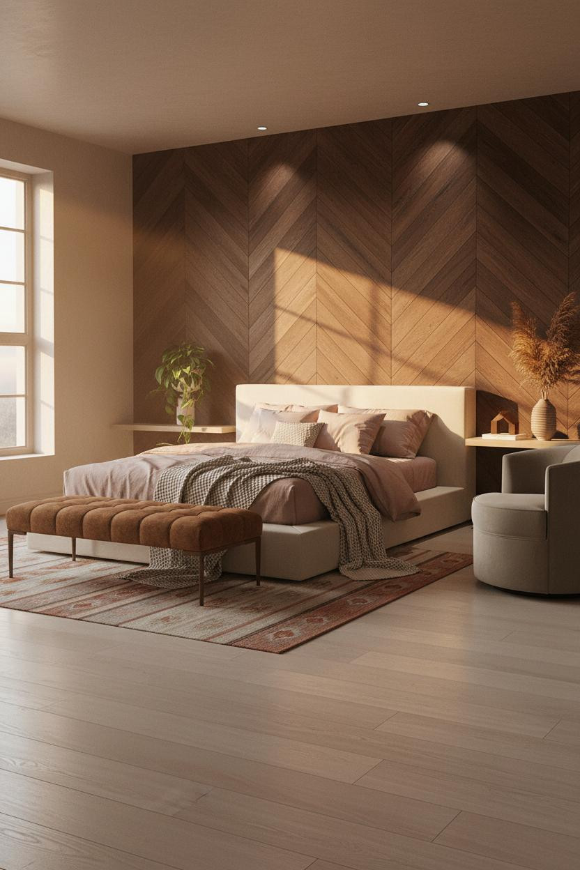Grown Women Bedroom Cozy Glam Walnut