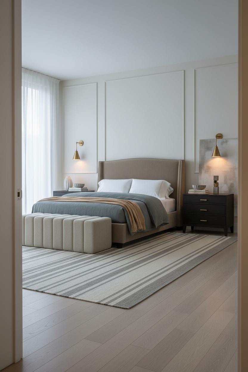 Luxury Bedroom Champagne Lacquer Brass Sconces