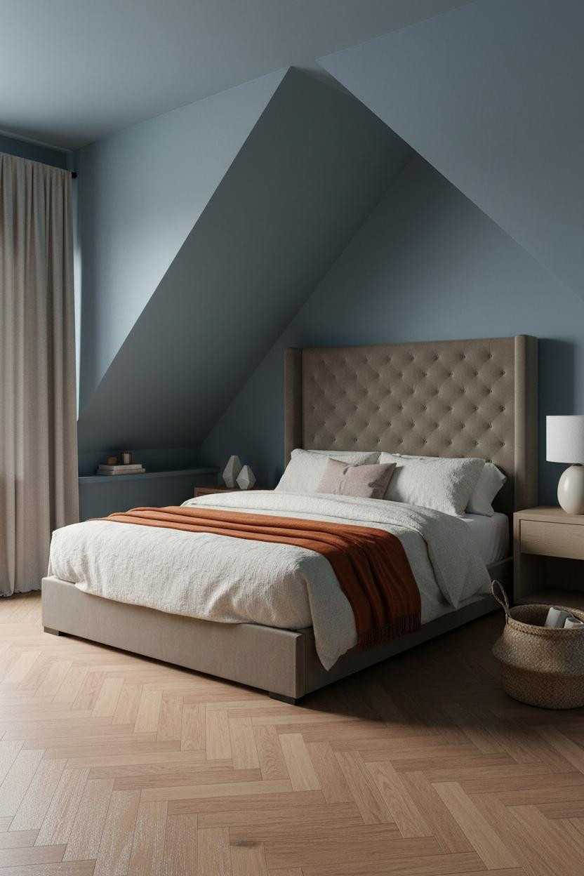 Low Attic Bedroom Slanted Ceiling Design