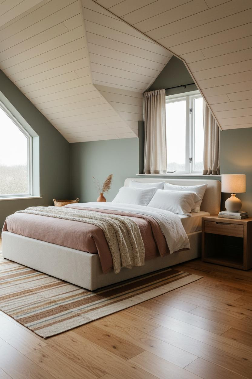 Low Attic Bedroom Slanted Walls Dormer
